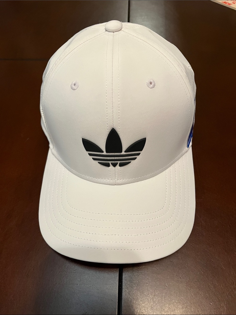 Adidas White Cap with Black Logo hat
